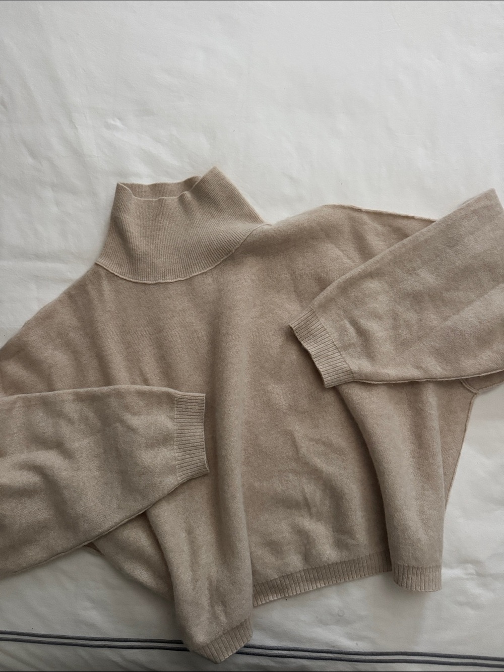 Turtleneck Cozy Knit Sweater in Beige